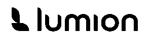 Lumion horizontal logo in black, featuring the stylized tree graphic on the left and the word "LUMION" in bold uppercase letters to the right.